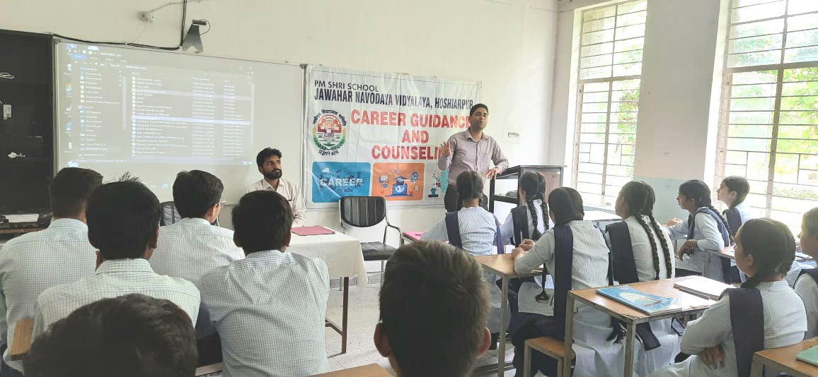 District Employment Bureau and Model Career Center organized a special career guidance program at Jawahar Navodaya Vidyalaya